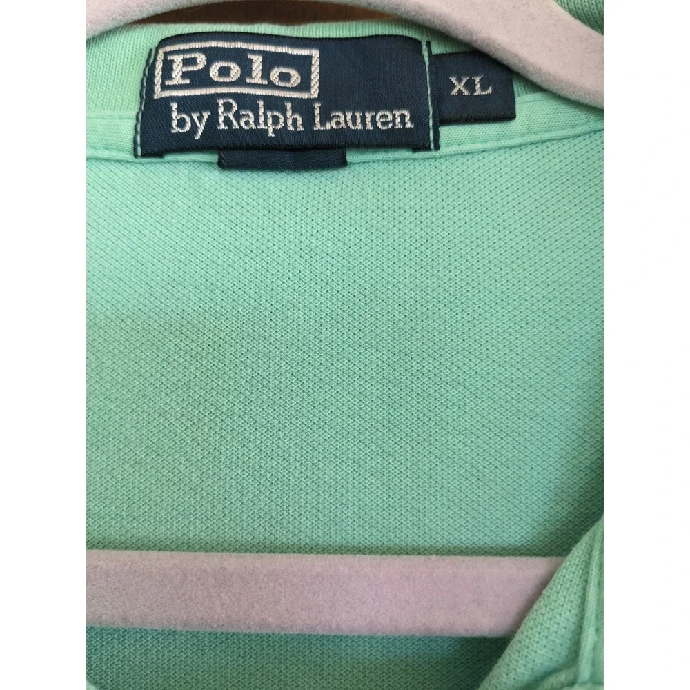 Polo Ralph Lauren Mens XL Turquoise Blue Pique Cotton Short Sleeve Polo Shirt